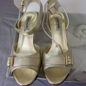 Steve Madden Gold Platform Heels